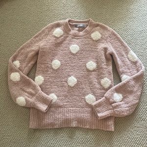 light pink and white polka dot sweater Size XS